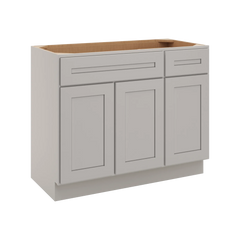 CNC Luxor 5-Piece Misty Grey 42" W 3 Door Vanity Base Cabinet