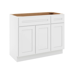 CNC Luxor 5-Piece White 42" W 3 Door Vanity Base Cabinet