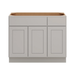 CNC Luxor Misty Grey 42" W 3 Door Vanity Base Cabinet