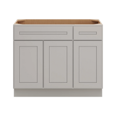 CNC Luxor 5-Piece Misty Grey 42" W 3 Door Vanity Base Cabinet