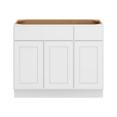 CNC Luxor White 42" W 3 Door Vanity Base Cabinet