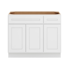CNC Luxor 5-Piece White 42" W 3 Door Vanity Base Cabinet