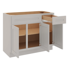 CNC Luxor 5-Piece Misty Grey 42" W 3 Door Vanity Base Cabinet