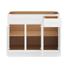 CNC Luxor 5-Piece White 42" W 3 Door Vanity Base Cabinet