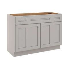 CNC Luxor 5-Piece Misty Grey 48" W Four Door Vanity Base Cabinet