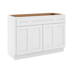 CNC Luxor 5-Piece White 48" W Four Door Vanity Base Cabinet