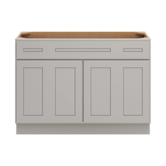 CNC Luxor 5-Piece Misty Grey 48" W Four Door Vanity Base Cabinet