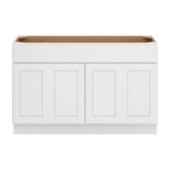 CNC Luxor White 54" W Four Door Vanity Base Cabinet