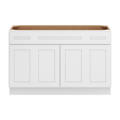 CNC Luxor 5-Piece White 54" W Four Door Vanity Base Cabinet
