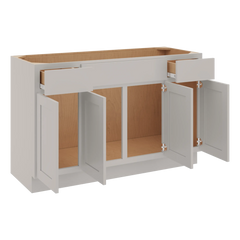 CNC Luxor Misty Grey 54" W Four Door Vanity Base Cabinet