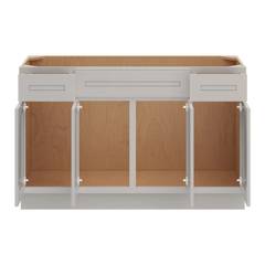 CNC Luxor 5-Piece Misty Grey 54" W Four Door Vanity Base Cabinet