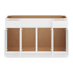 CNC Luxor White 54" W Four Door Vanity Base Cabinet