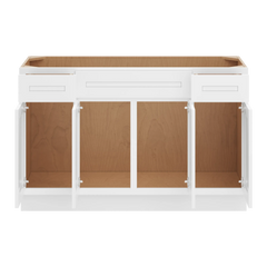 CNC Luxor 5-Piece White 54" W Four Door Vanity Base Cabinet