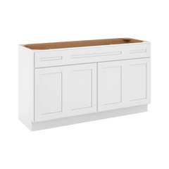 CNC Luxor 5-Piece White 60" W Four Door Vanity Base Cabinet