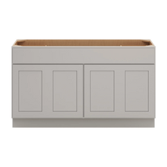 CNC Luxor Misty Grey 60" W Four Door Vanity Base Cabinet