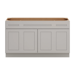CNC Luxor 5-Piece Misty Grey 60" W Four Door Vanity Base Cabinet