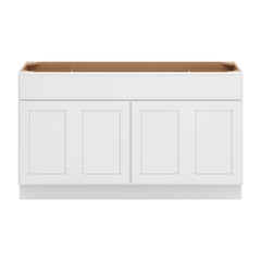 CNC Luxor White 60" W Four Door Vanity Base Cabinet