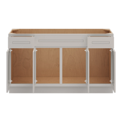 CNC Luxor 5-Piece Misty Grey 60" W Four Door Vanity Base Cabinet