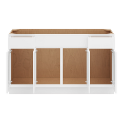 CNC Luxor White 60" W Four Door Vanity Base Cabinet