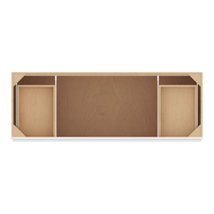 CNC Luxor 5-Piece White 60" W Four Door Vanity Base Cabinet