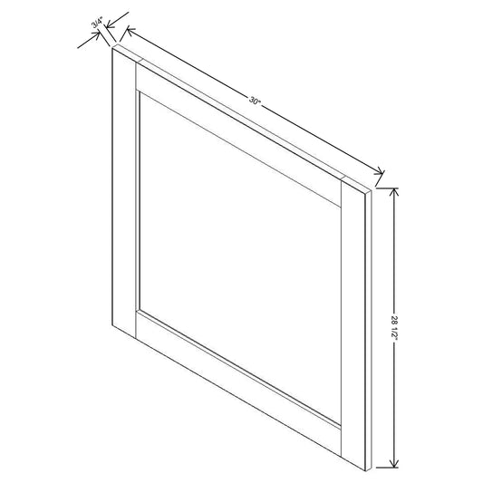 J&K Mahogany J5 Vanity Drawer Front A 30" W x 28 1/2" H
