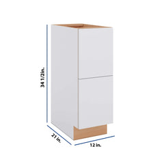 Modernform Cabinet Matte White 12" W X 34 1/2" H X 21" D Vanity Base with 2 Drawers