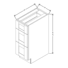 Fabuwood Allure Luna Macadamia Beige 12" W X 34 1/2" H X 21" D Vanity Drawer Base Cabinet
