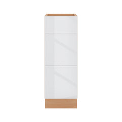Modernform Cabinet Gloss White 12" W X 34 1/2" H X 21" D Vanity Base with 3 Drawers