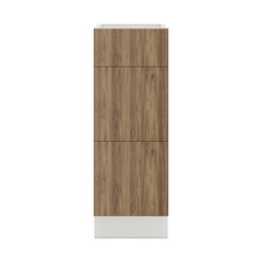 Modernform Cabinet Walnut 12" W X 34 1/2" H X 21" D Vanity Base with 3 Drawers