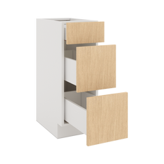 Modernform Cabinet Natural Oak 12" W X 34 1/2" H X 21" D Vanity Base with 3 Drawers