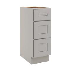 CNC Luxor 5-Piece Misty Grey 12" W Vanity Drawer Base Cabinet - Handicap Accessible