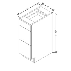CNC Luxor Misty Grey 12" W Vanity Drawer Base Cabinet