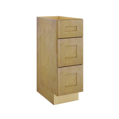 Modernform Cabinet Natural Shaker 12" W X 34 1/2" H X 21" D Vanity Base with 3 Drawers