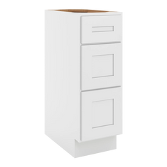 CNC Luxor 5-Piece White 12" W Vanity Drawer Base Cabinet