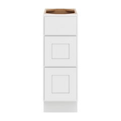 CNC Luxor White 12" W Vanity Drawer Base Cabinet