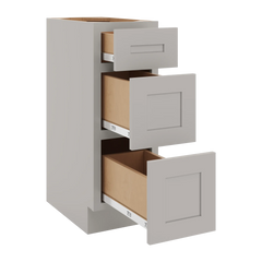 CNC Luxor 5-Piece Misty Grey 12" W Vanity Drawer Base Cabinet
