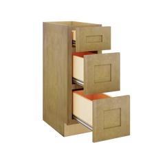 Modernform Cabinet Natural Shaker 12" W X 34 1/2" H X 21" D Vanity Base with 3 Drawers