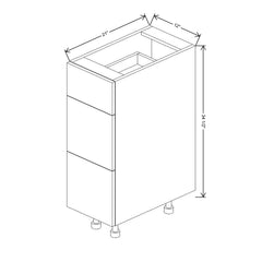 Fabuwood Ovela Catalina Bianco Matte 12" W X 34 1/2" H X 21" D 3 Drawer Vanity Base Cabinet