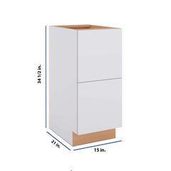 Modernform Cabinet Matte White 15" W X 34 1/2" H X 21" D Vanity Base with 2 Drawers