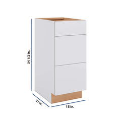 Modernform Cabinet Matte White 15" W X 34 1/2" H X 21" D Vanity Base with 3 Drawers
