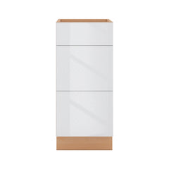 Modernform Cabinet Gloss White 15" W X 34 1/2" H X 21" D Vanity Base with 3 Drawers
