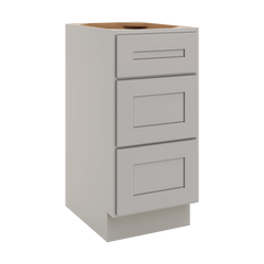 CNC Luxor 5-Piece Misty Grey 15" W Vanity Drawer Base Cabinet - Handicap Accessible