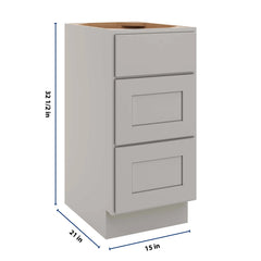 CNC Luxor Misty Grey 15" W Vanity Drawer Base Cabinet - Handicap Accessible