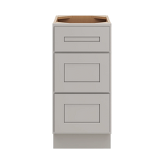 CNC Luxor 5-Piece Misty Grey 15" W Vanity Drawer Base Cabinet - Handicap Accessible