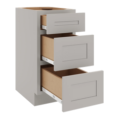 CNC Luxor 5-Piece Misty Grey 15" W Vanity Drawer Base Cabinet - Handicap Accessible