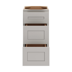 CNC Luxor 5-Piece Misty Grey 15" W Vanity Drawer Base Cabinet - Handicap Accessible