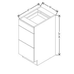 CNC Classic Milano Sand 15" W Vanity Drawer Base Cabinet