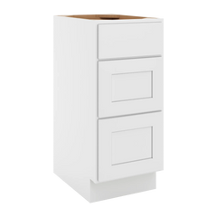 CNC Luxor White 15" W Vanity Drawer Base Cabinet