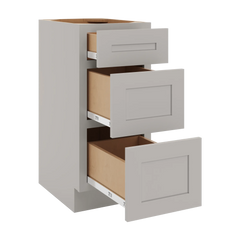 CNC Luxor 5-Piece Misty Grey 15" W Vanity Drawer Base Cabinet