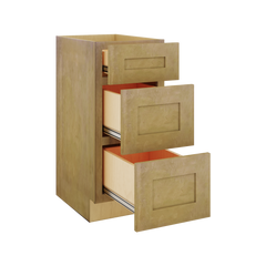 Modernform Cabinet Natural Shaker 15" W X 34 1/2" H X 21" D Vanity Base with 3 Drawers